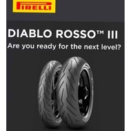 TYRE TAYAR PIRELLI ROSSO 3 DIABLO ROSSO III 120/70-17 160/60-17 180/55-17 240/45-17 READY STOCK GOOD