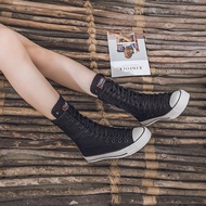 Casual High-top Canvas Shoes for Women - Trendy Side-Zip Design