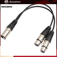 BUR_ 03m XLR Y Splitter Cable 3 Pin 1 Male to 2 Female Convertor Adapter Cable