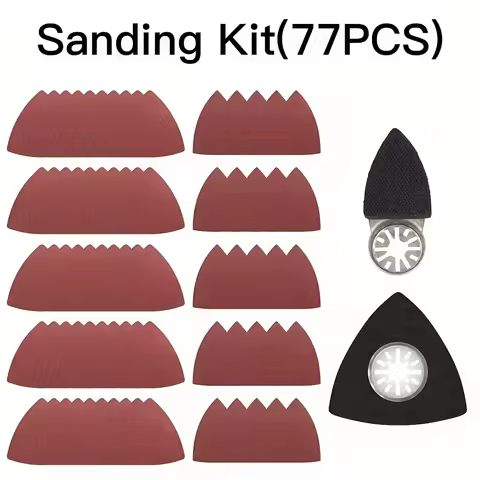 77pcs Sand Pad Assorted Set 60/80/120/180/240 Grits Sanding Sandpaper Pad Triangular Sand Pad Finger