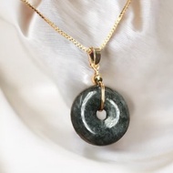 【願‧平安】烏雞平安扣吊飾14K包金 | 天然緬甸翡翠A貨 | 送禮