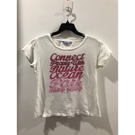 Women's t-shirt size XS 160 for children, white with pink lettering