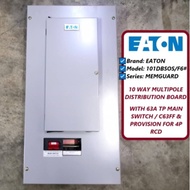 EATON 101DBSOS/F6# Memguard 10 Way Multipole Distribution Board with 63A TP Main Switch / C63FF & Pr