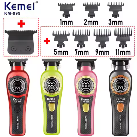 Kemei KM999 Electric HairCut Machine Digital Display Hair Clipper Professional Cordless Precision Ad