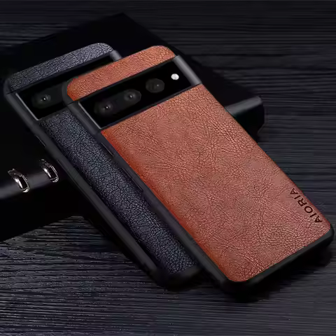 Leather Case For Google Pixel 7 6 Pro Business Style Premium Retro Litchi Pattern Protective Back Co