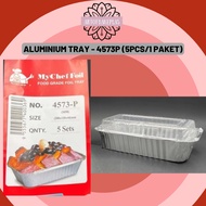 4573-P Aluminium Foil Tray with Clear Lid {5sets} Rectangle / Rectangular My Chef Foil Tray 4573 - P