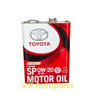 100% Original 4 Liter Toyota SP 0W-20 0W/20 GF-6A Fully Synthetic Engine Oil Toyota Original