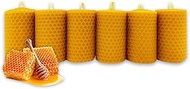 LAMARE Natural Bee Honey Candle 100% Pure Beeswax Ideal for Ritual Days 11 and 22 - (Pack of 6, 7.5