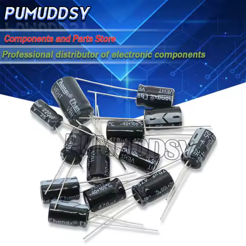 2~50PCS Electrolytic Capacitor 6.3V 10v 16V 25V 35V 50V 63V 100V 250V 400V 450V 1uf 2.2uf 4.7uf 10uf