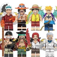 One Piece Action Figure Monkey D Luffy Roronoa Zoro Marco Marshall D Teach Edward Building Blocks Co