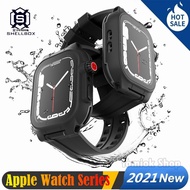 Shellbox IP68 Waterproof Case for Apple Watch SE Series 8/7/6/5/4/3/2 Watch Strap + Underwater Cover for iWatch 45MM 41MM 44MM 40MM Watch Band