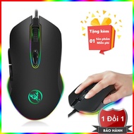 Chuột Gaming HXSJ S500 - LED 7 màu cực đẹp cực sáng - chuột chơi game 6 phím lập trình RGB 12 cấp độ