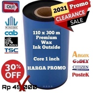 Ribbon WAX 110 X 300 METERS | Zebra ZD 230 | Zebra ZD-230 | Zd230