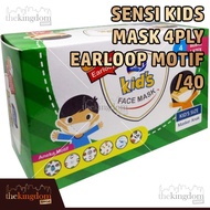 Sensi Kids Mask Earloop Headloop Duckbill Convex Masker Anak Medis - Earloop /40,Packing Plastik