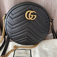 Gucci 黑色馬蒙 圓餅包