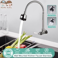 Haha Baby Kitchen Faucet 360 Rotate Flexible Cold Tap Stainless Sink Wall Mounted Faucet Spout Sink