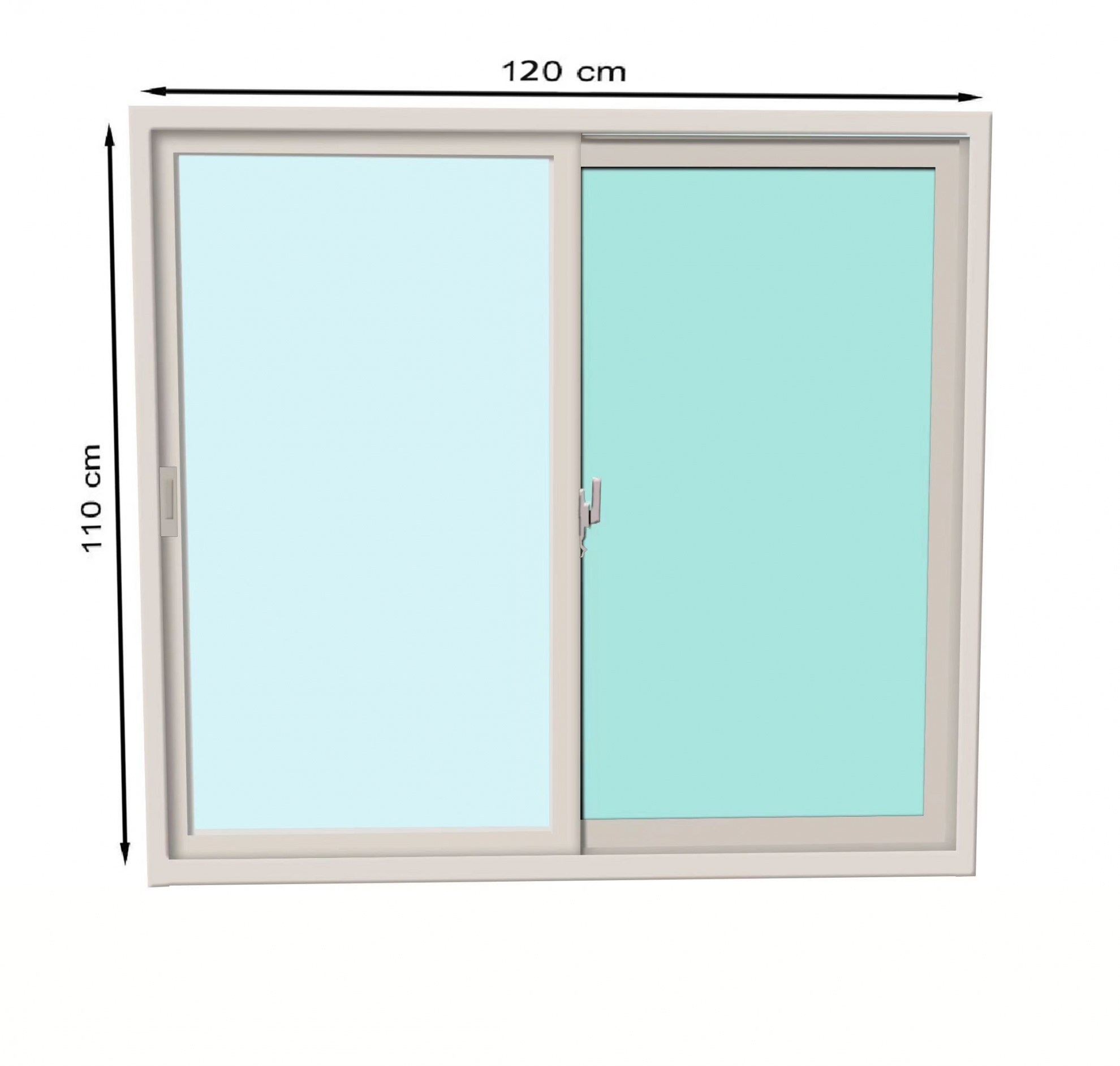 G.House Online WELLINGTAN (LIKE) หน้าต่างอะลูมิเนียม บานเลื่อน SS N-WGW1211-2P 120x110ซม. สีขาว พร้อ