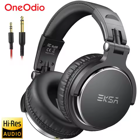 Oneodio EKSA P100 3.5/6.35mm Wired Studio HiFi Headphones Over Ear Professional Hi-Res DJ Monitor He