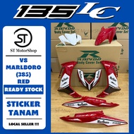 YAMAHA Lc135 V8 Marlboro (385) Red Merah Cover Set RAPIDO Coverset Sticker Tanam Lc135 FI