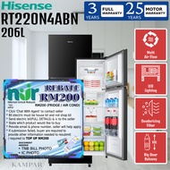 HISENSE 206L 2 DOOR INVERTER FRIDGE / REFRIGERATOR RT220N4ABN