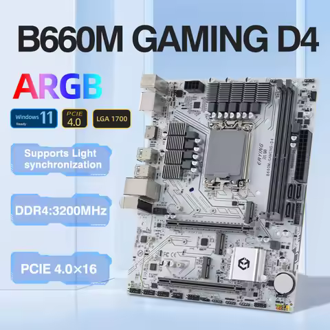 ERYING M-ATX B660M Gaming D4 Motherboard Support 12 13 14Gen(LGA 1700 CPU 12100F/12400F/12490F/12600