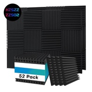52 Pack Acoustic Foam Panels,1x12x12Inches Sound Proof Foam Panels for Walls, Acoustic Panels Sound 