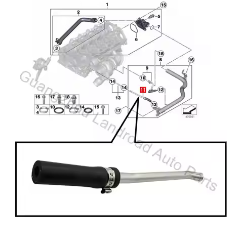 11537600589 Engine Radiator Coolant Hose For BMW F20 11-16 116i 118i 120i N13 F30 13-16 316i N13 F35