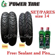 POWER TIRE SIZE 14 SET/PARES with Sealant and pito