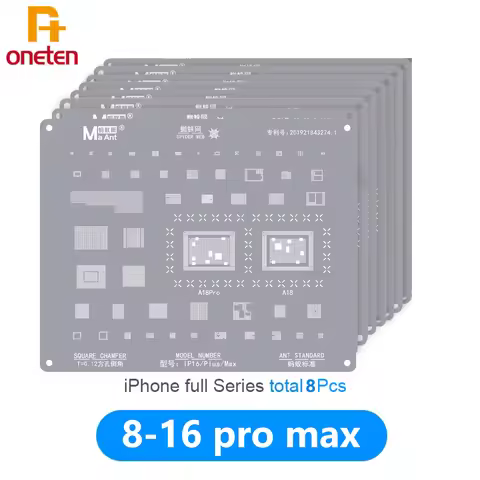 MaAnt CPU BGA Reballing Stencil For iPhone 8-16PM Motherboard CPU NAND IC Chipping Planting Tin Temp