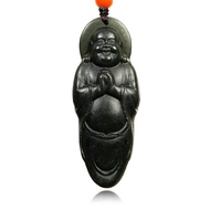 【正佳珠寶】和田墨玉 高品墨玉 11.7g 彌勒大肚佛 和田墨玉吊墜