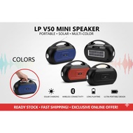Ready Stock LP V50 Wireless Bluetooth Speaker 8W Super Bass Rechargeable Solar Powered Portable Pemb