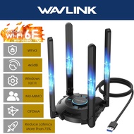 WAVLINK AX5400 USB WiFi Adapter For PC WiFi 6E Triple Band Antennas High Gain Wireless USB Adapter G