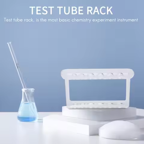 BG-Plastic Clear Test Tube Rack 6 Holes Stand Lab Test Tube Stand Shelf School Supply Lab Equipment 