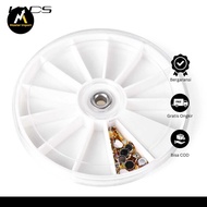 Round Plastic Container Jewelry Accessories Storage Box 12 Slots - C-12