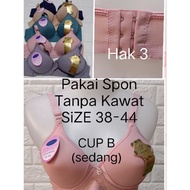 3 Heel BRA (F468/391) Cup B (medium) with Sponge Without Wire BRA Teens Adults Size 38-44