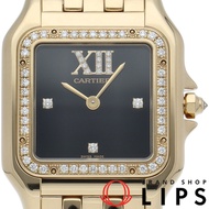 卡地亞 Panthère de Cartier MM 鑽石錶圈三件式鑽石 Panthère 腕錶 WJPN0044 附錶盒和保固卡 K18YG 女士腕錶 黑色 成色極佳 [全新]