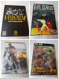每盒PC GAME只售$38另包平郵 (Battlefield 4 / Heroes Of Might And Magic V / 新RPG遊戲製作大師XP / EVIL GENIUS)