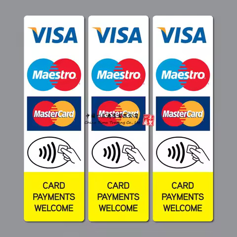 Contactless Credit Card Payments Stickers Taxi Shop Visa Mastercard Maestro Photo