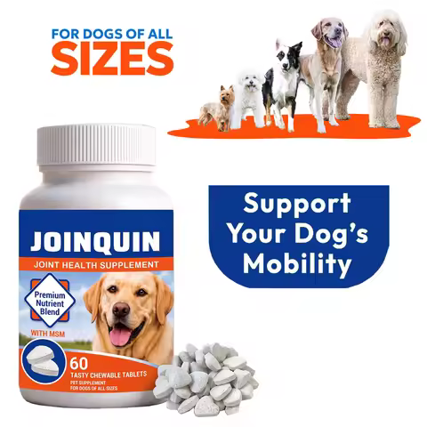 Joinquin Joint Supplement, Glucosamine & Chondroitin for Dogs, Supports Healthy Joints, Chewable Tab