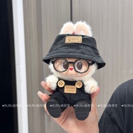 One Two Third Generation labubu Baby Clothes Black Overalls Suit 17cm labubu Clothes Dress Up labubu