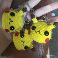 🈶【Buy three, get one free】Tiktok Same Coin Purse Handmade Wool Woven Mini Coin Purse Pikachu with Packaging