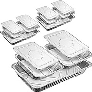 Disposable Chafing Dish Buffet Set Food Warming Trays - 3 Water Food Warmer Pans, 6 Foil Pans, 6 Lids - Buffet Set Trays Food Warmers for Parties &amp; Events - Replacement Chafing Dishes for Catering