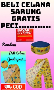 Sarung Anak Instan/Sarung Celana Anak Plus Peci / Sarung Celana Karakter