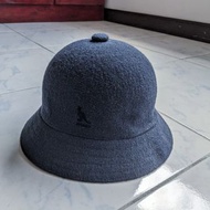 二手近全新 KANGOL × BEAMS / 深藍 男裝 別注 雙LOGO 漁夫帽 帽子 鐘型帽 紳士