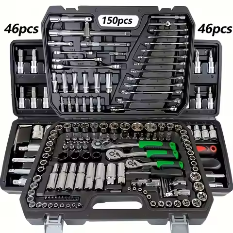 150/46pcs Auto Mechanical Repair Tool Set, Multifunctional with Socket, Wrench And Ratchet Set, Auto