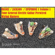 IBANEZ / JACKSON  / EPIPHONE 1 Volume 1 Tone General Electric Guitar Prewired Wiring Harness