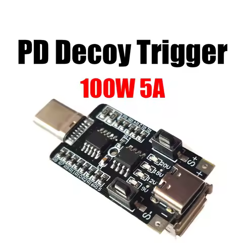 100W 5A Type-C to USB PD Decoy Trigger Board DC 5V 9V 12V 15V 20V Output PD 2.0 3.0 Adapter Cable PD