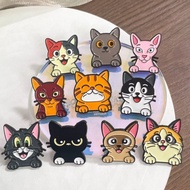 [Fashionable Brooch] [Must-have for Wearing] Fun Cartoon Three-civet Cat Big Orange Brooch Sweet Cut