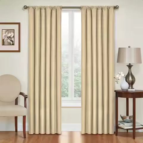 Kendall Modern Blackout Thermal Rod Pocket Window Curtain for Bedroom or Living Room 1 Panel 42 X 63
