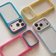 Ins Dopamine Contrast Color Frame For Apple 17promax Phone Case iphone16/15 Transparent Phone Case